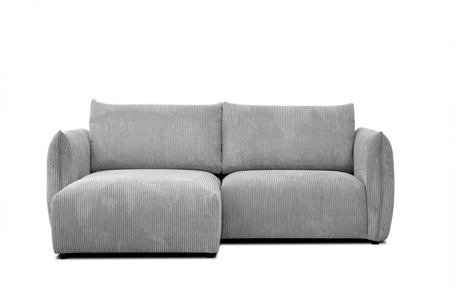 ECKSOFA TAUER 3-Sitzer, hellgrau - Hellgrau/Schwarz, Holzwerkstoff/Kunststoff (173/206cm) - Wozimo