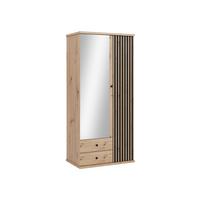 KLEIDERSCHRANK Cali C-25 - Schwarz/Eiche Artisan, Holzwerkstoff/Kunststoff (100/213/60cm) - MIRJAN24