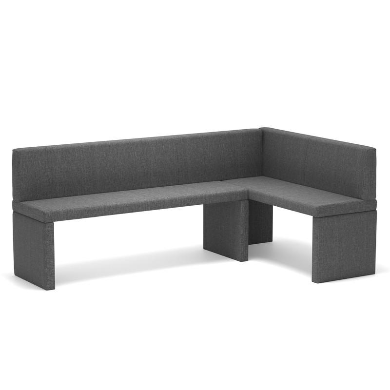 ECKBANK rechts OWEN Webstoff, 142/196 cm Dunkelgrau - Dunkelgrau, Holz/Textil (142/196cm) - Idohome