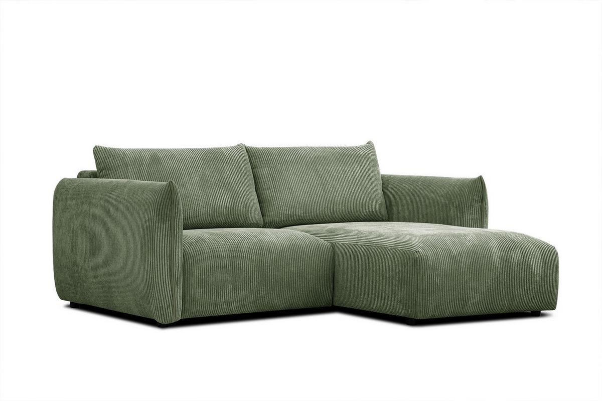 ECKSOFA TAUER 3-Sitzer, olivgrün - Schwarz/Olivgrün, Holzwerkstoff/Kunststoff (206/173cm) - Wozimo