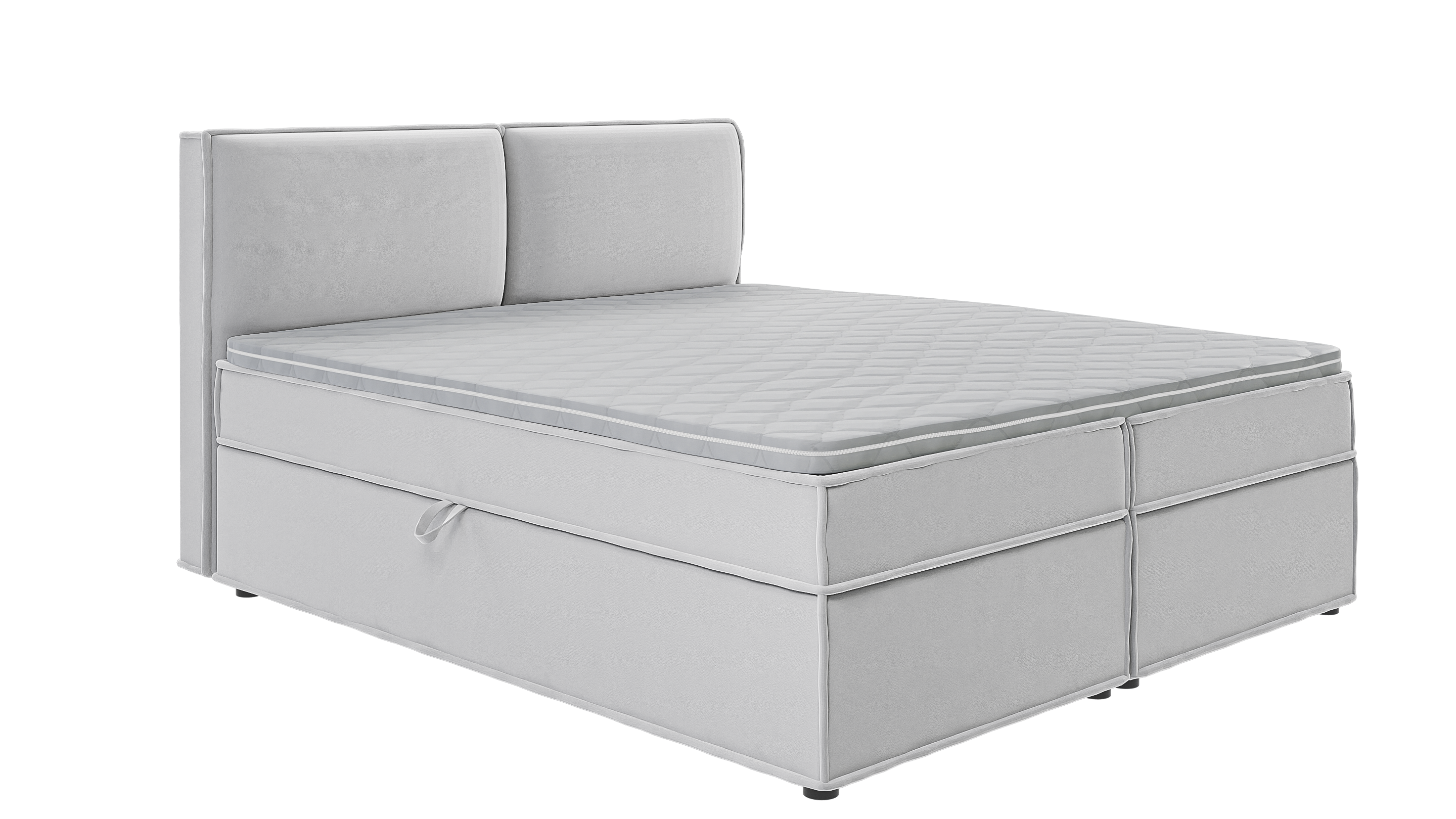 BOXBETT Eclipse 180/200 cm Silber Luxusmicrofaser - Silberfarben/Schwarz, Holz/Kunststoff (180/200cm) - S-Style