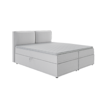 BOXBETT Eclipse 180/200 cm Silber Luxusmicrofaser - Silberfarben/Schwarz, Holz/Kunststoff (180/200cm) - S-Style Möbel