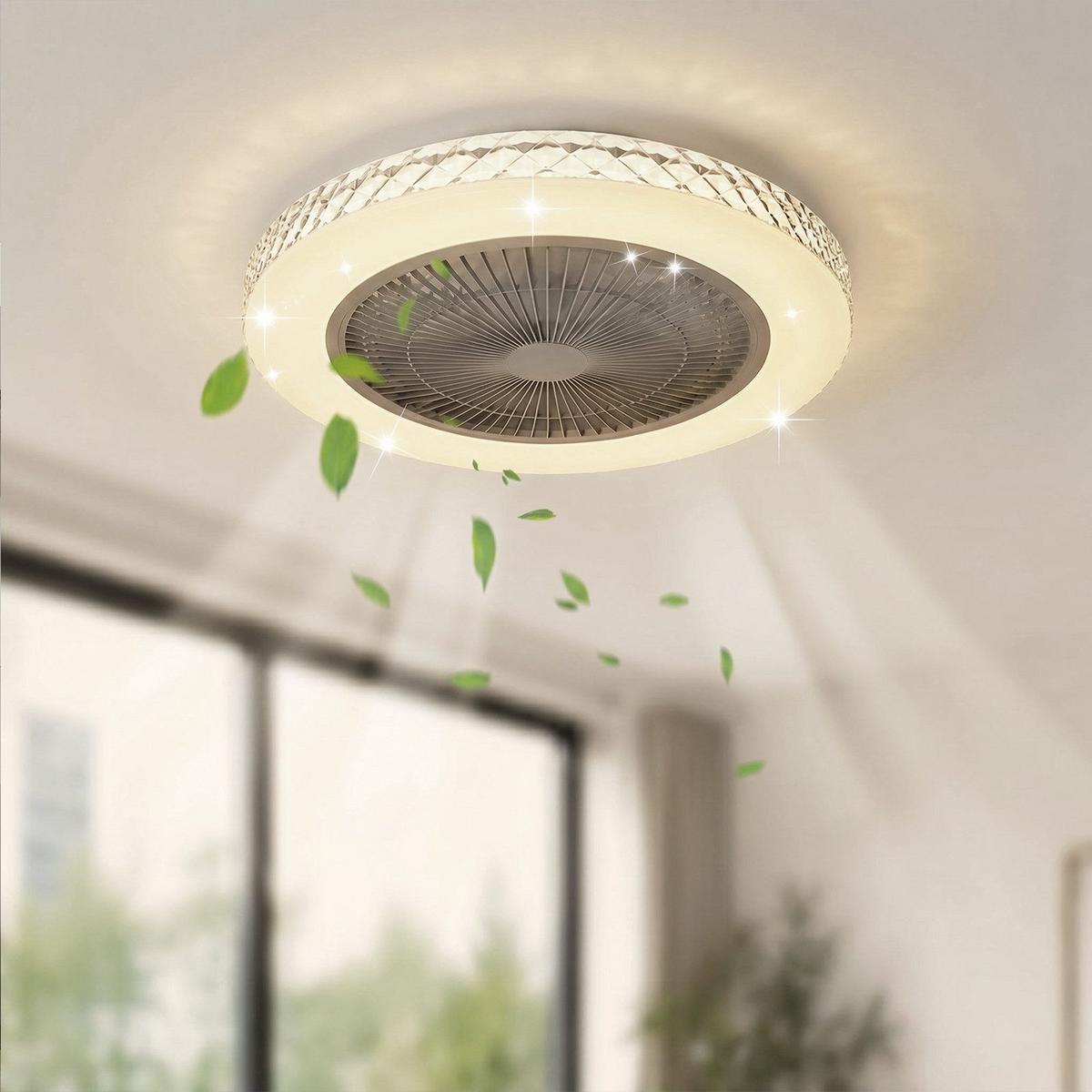DECKENVENTILATOR Yvith 48.5/48.5/20 cm - Weiß, Kunststoff (48.5/48.5/20cm) - ZMH