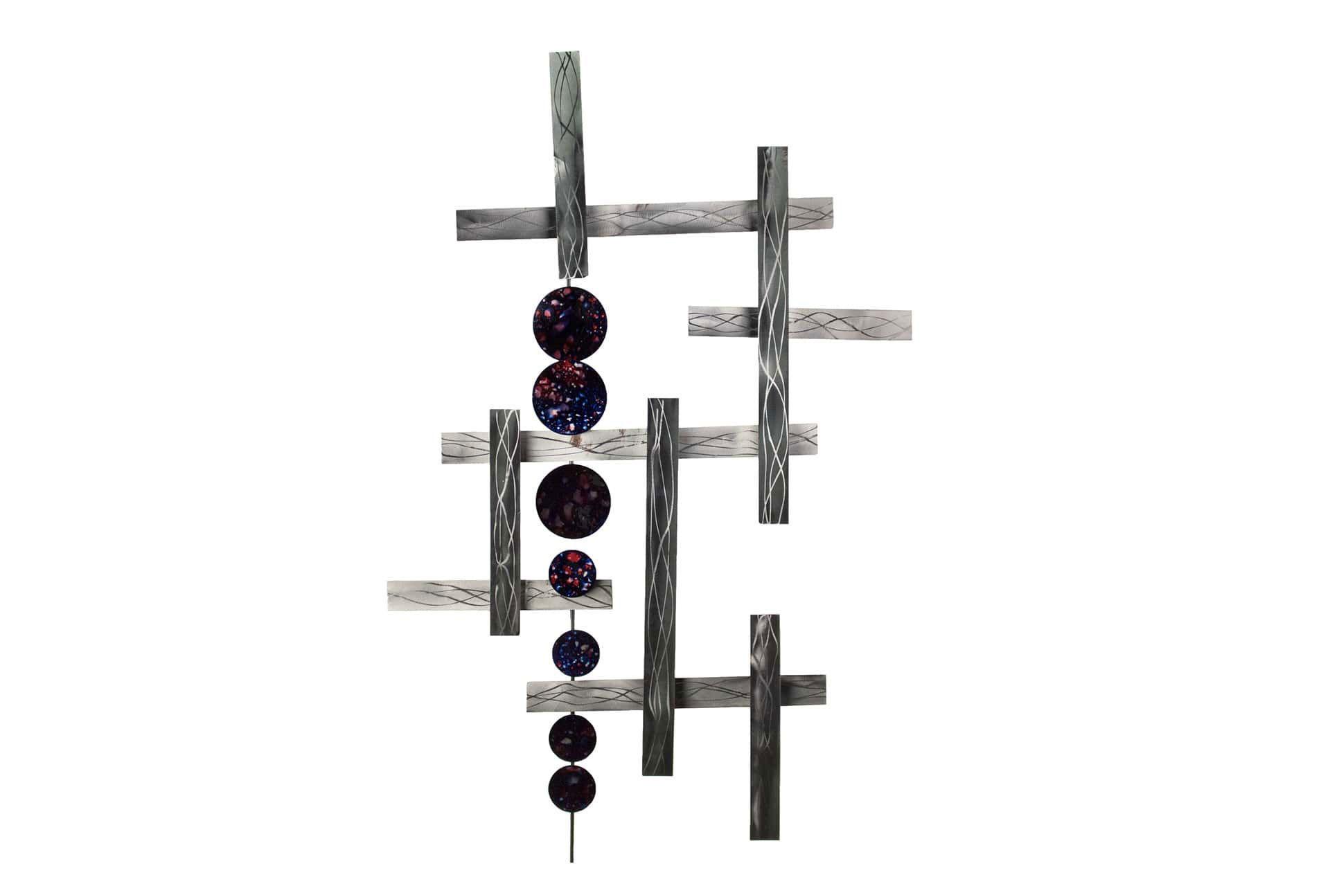WANDDEKO Silber 70/109 cm - Silberfarben/Schwarz, Metall (2.4/109/6cm) - KUNSTLOFT
