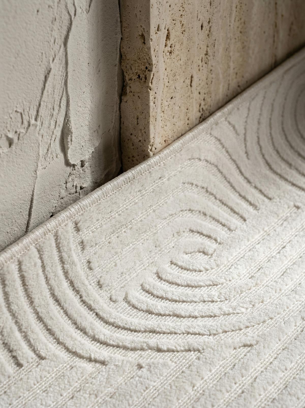 TEPPICH Kurzflor ILLER in Creme, mit 3D-Design, aus Jute, 280 x 370 cm - Beige, Textil (370/280cm) - KADIMA DESIGN
