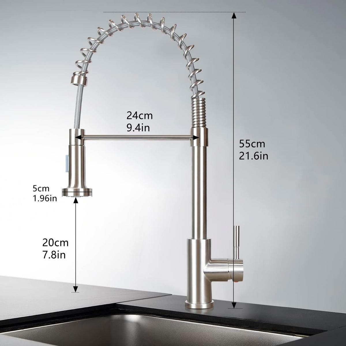 KÜCHENARMATUR Flurinj 24/5/5.5 cm - Silberfarben, Metall (5/55/24cm) - ZMH