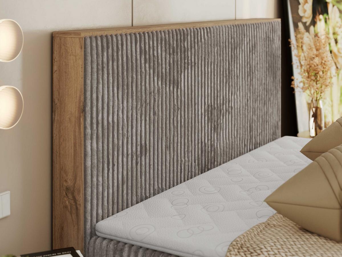 BOXBETT WOOD CLASSIC 160/200 - Hellbraun Cord - H4 - Hellbraun, Textil (160/200cm) - MKS