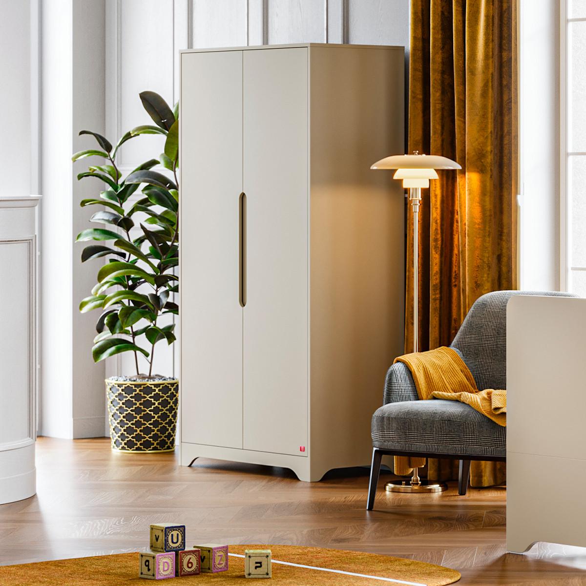 SCHRANK 2 Türen Ova Beige - Beige, Holzwerkstoff (88.5/179.5/52cm) - Petits-meubles