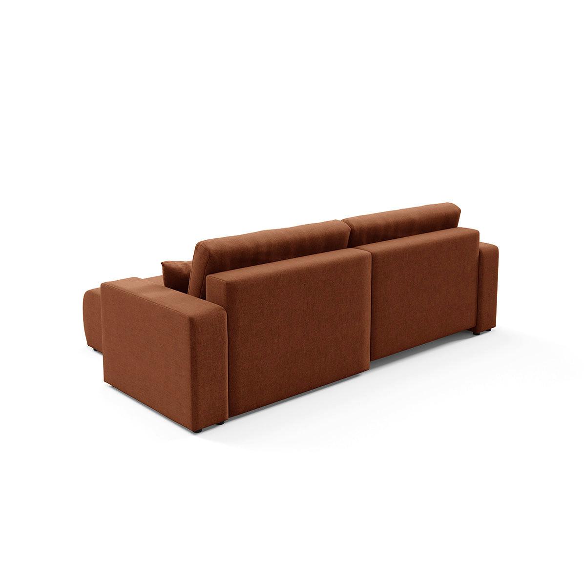 ECKSOFA Giulia 3 Sitzplätze Terrakotta - Orange, Holz (244/149cm) - Petits-meubles