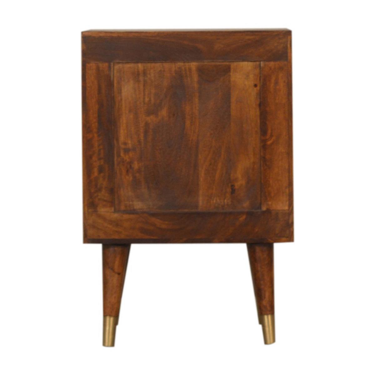 NACHTTISCH Kastanien-Finish, 2 Schubladen, Gold und Braun - Goldfarben/Braun, Holz (35/60/40cm) - Artisan Furniture