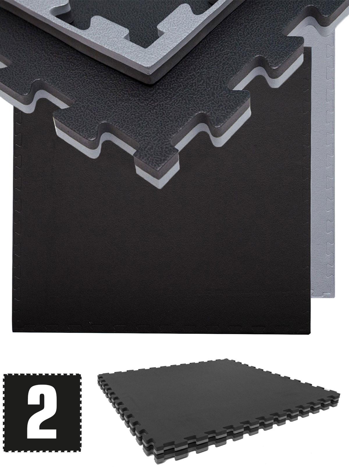 BODENSCHUTZMATTE 90x90x2 cm, Schwarz, 2er Set - Schwarz, Kunststoff (90/90/2cm) - eyepower