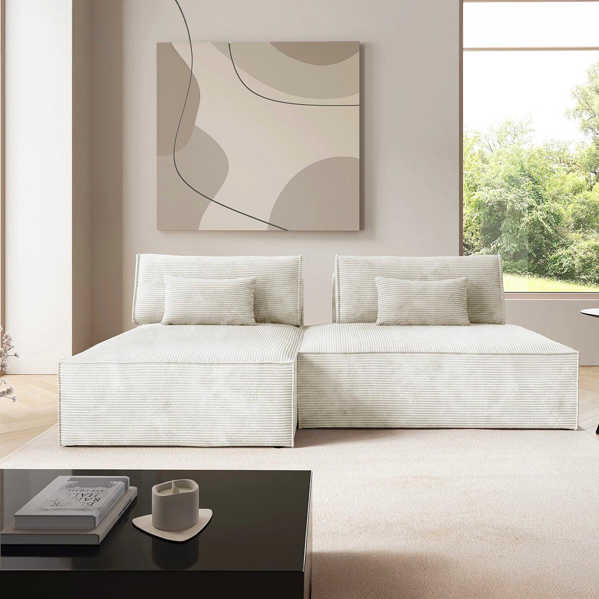 ECKSOFA Georgia Cremeweiß - Weiß, Holz (236/148cm) - Petits-meubles
