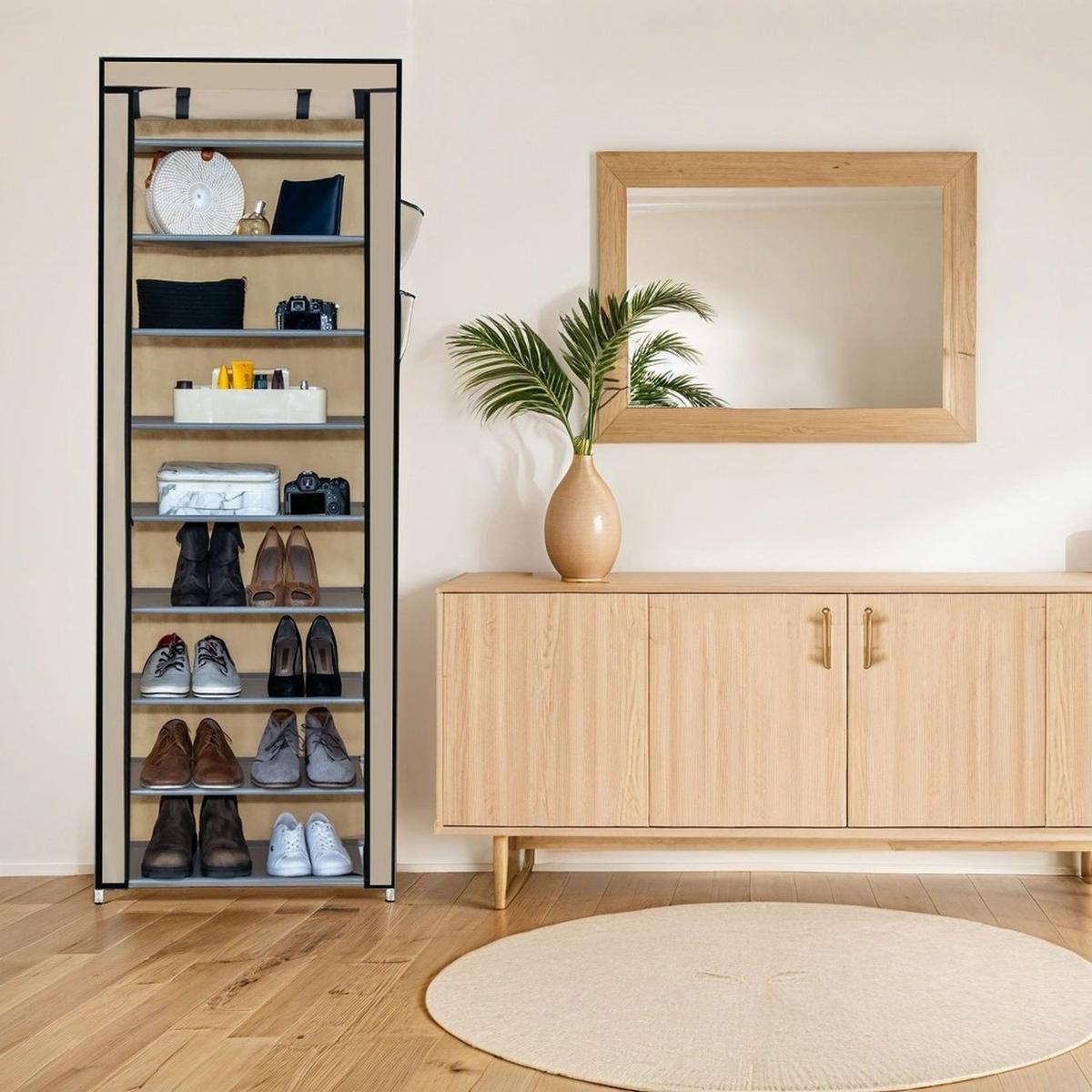 STOFFSCHRANK Faltschrank 170/58/28 cm - Beige, Textil (28/170/58cm) - Intirilife