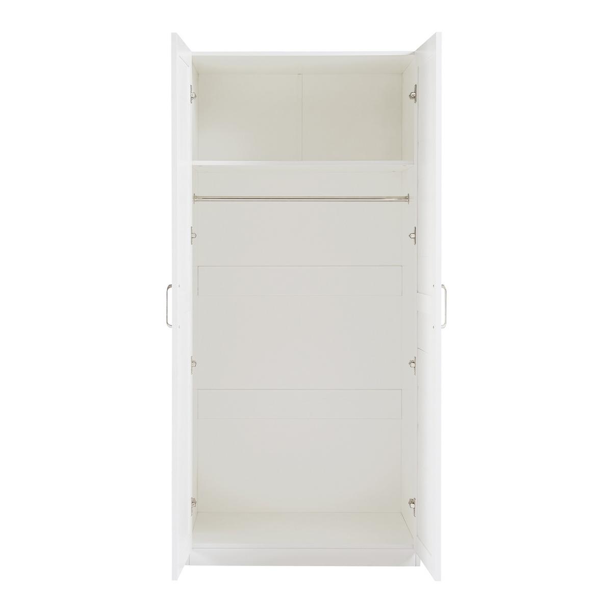 KLEIDERSCHRANK Finning - Weiß, Holzwerkstoff (80/176/52cm) - [en.casa]