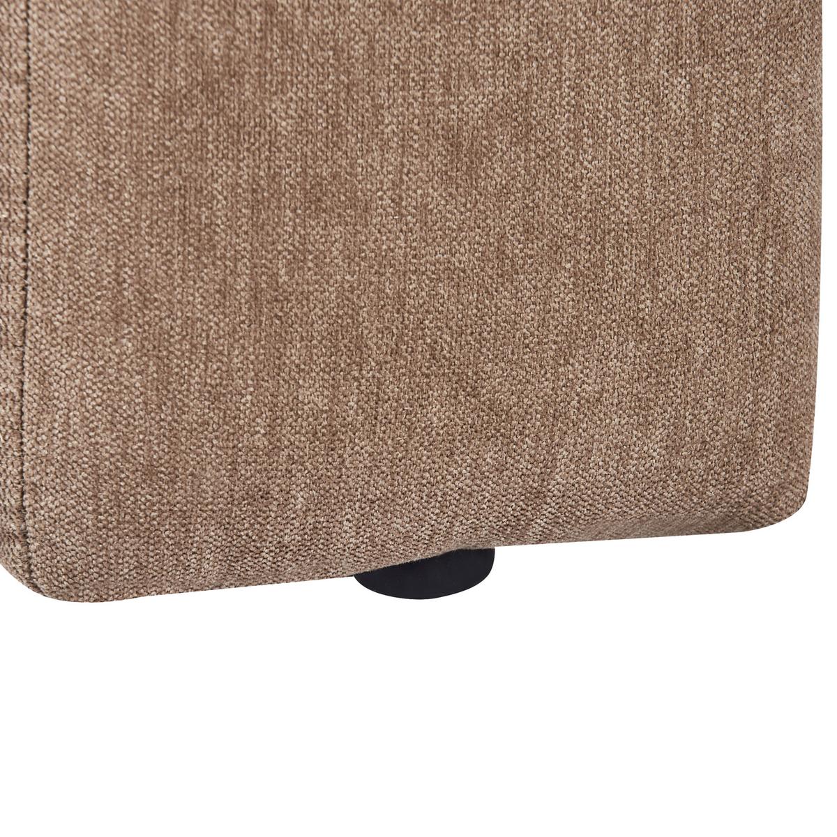 CHAISELONGUE-LINKSSEITIGE Stoff Hellbraun Lannils - Hellbraun/Schwarz, Textil (173/73/79cm) - Beliani