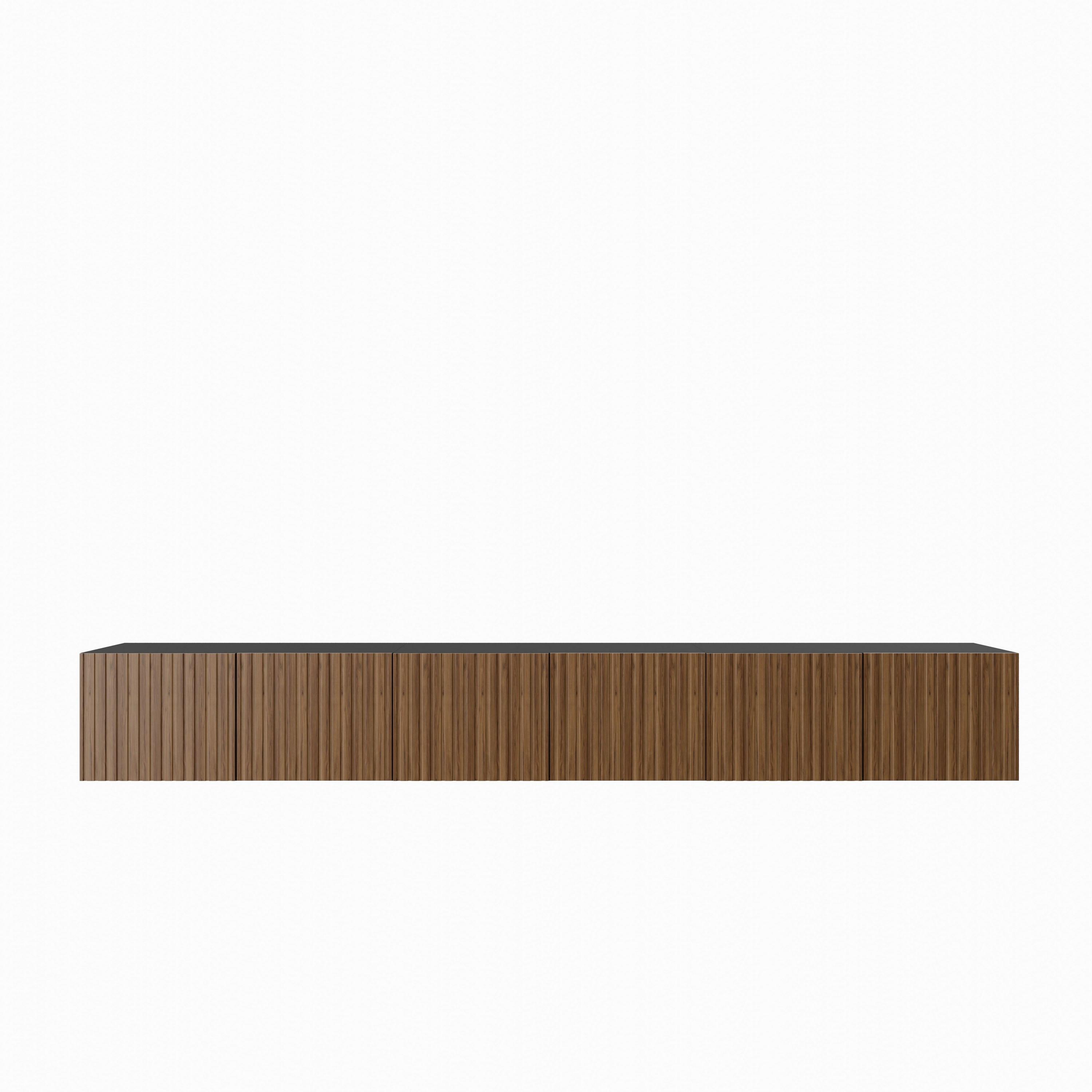 LOWBOARD LIVO 300/41/40 cm, Hängender TV-Schrank Schwarz / Eichefarben - Eichefarben/Schwarz, Holzwerkstoff (300/41/40cm) - MASSENO