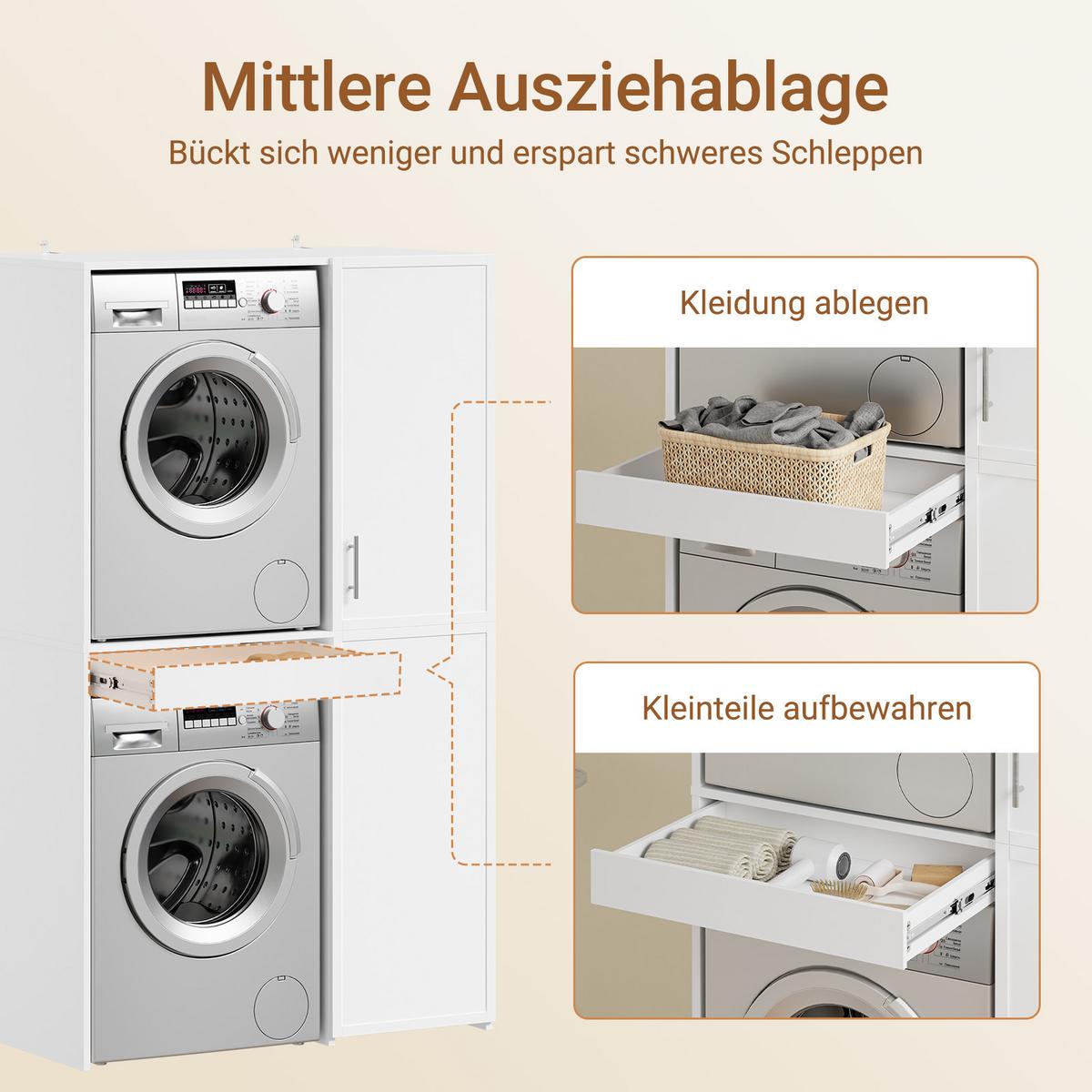 HOCHSCHRANK mit Aufbewahrungsfächern BZR231-W - Weiß, Holzwerkstoff (110/186/66cm) - SoBuy