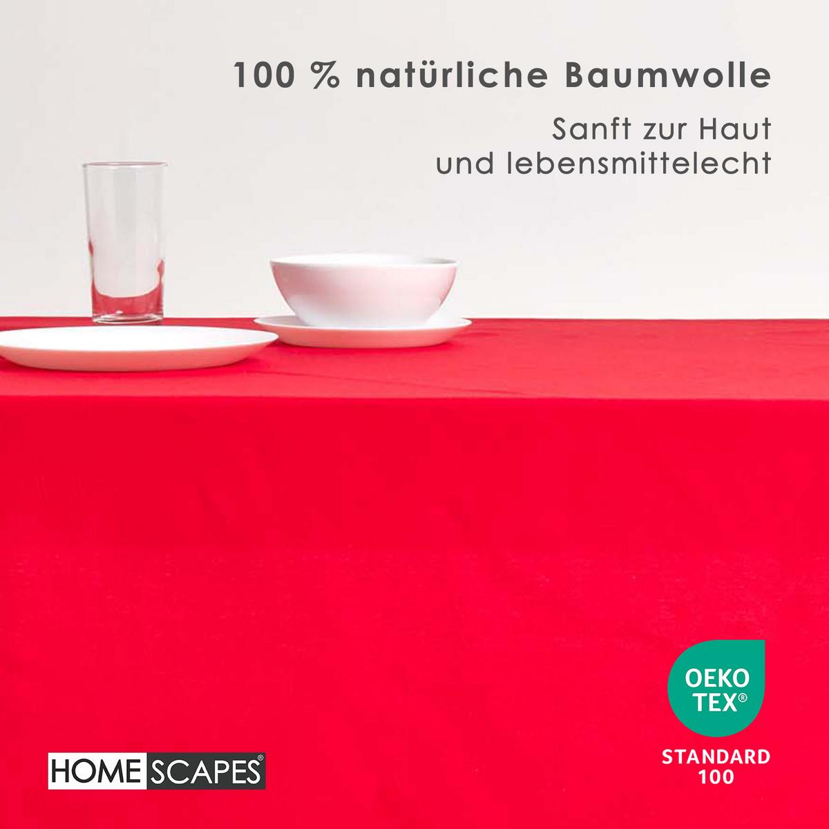 TISCHDECKE rot 137/228 cm, 100% Baumwolle - Rot, Textil (137/228cm) - Homescapes