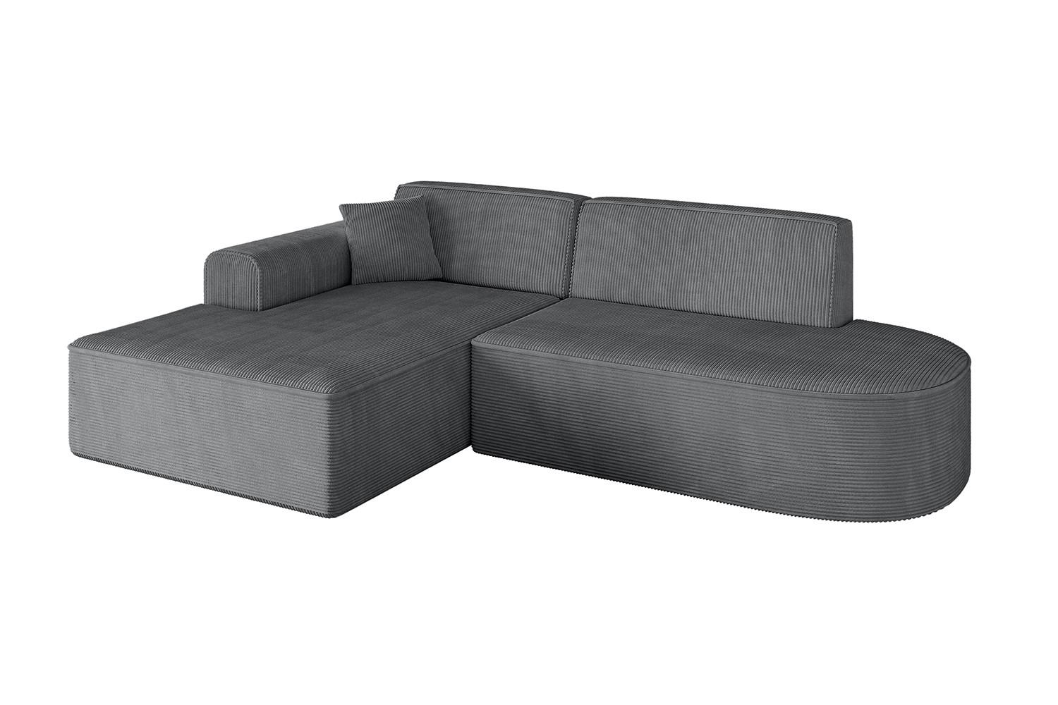 ECKSOFA Ottomane Links IREA-L1-v3 - 232x165x77 cm Duneklgrau - Dunkelgrau, Holzwerkstoff/Textil (232/165cm) - ALTDECOR