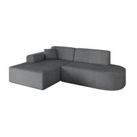 ECKSOFA Ottomane Links IREA-L1-v3 - 232x165x77 cm Duneklgrau - Dunkelgrau, Holzwerkstoff/Textil (232/165cm) - ALTDECOR