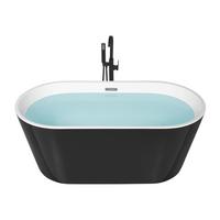 BADEWANNE FREISTEHEND 75x150x58 cm schwarz Havana - Schwarz, Kunststoff (75/58/150cm) - Beliani