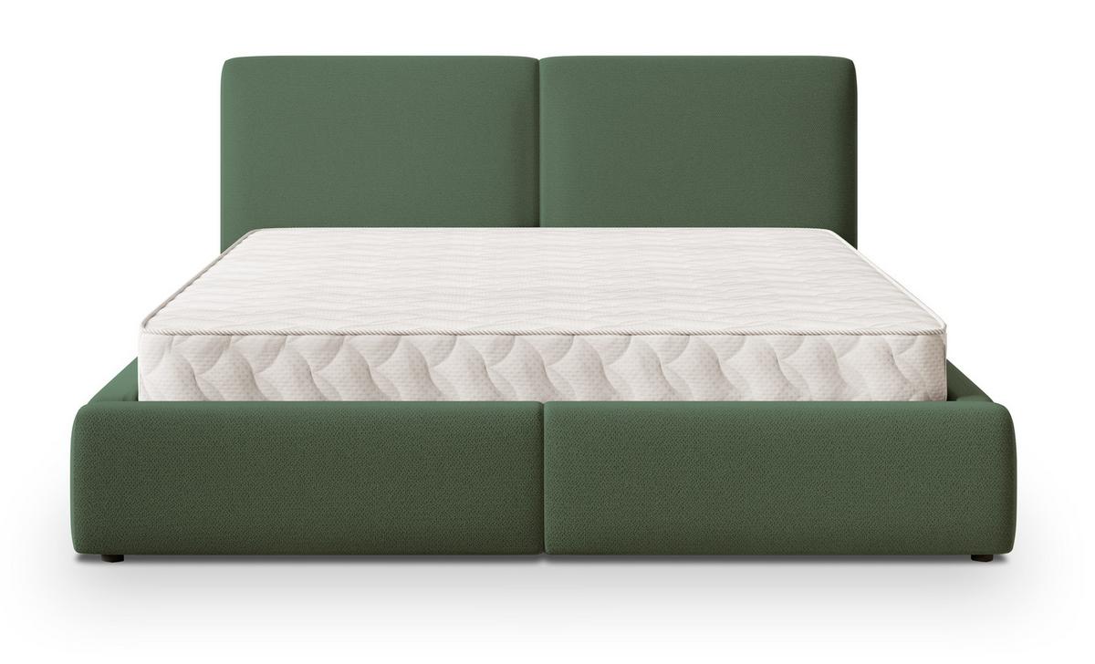POLSTERBETT FELURO SR 200x200 cm mit Bettkästen - Grün - Grün, Holz/Textil - MASSENO