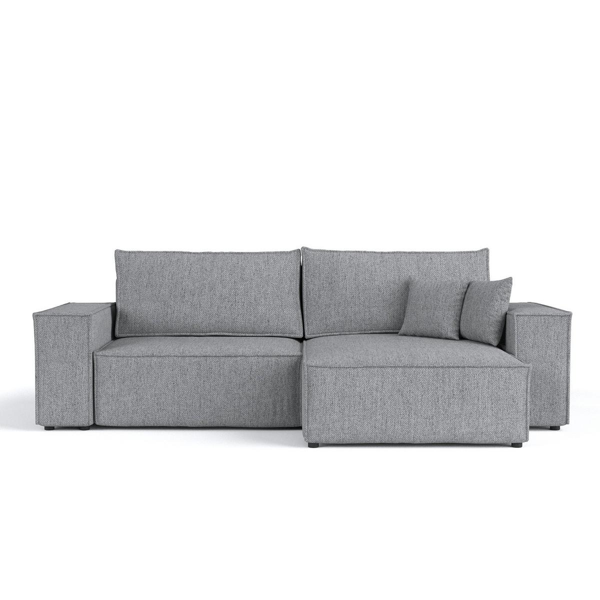 ECKSOFA CAVO mit Schlaffunktion Grau im Neve Stoff - Schwarz/Grau, Holz/Holzwerkstoff (255/148cm) - AltaBeds