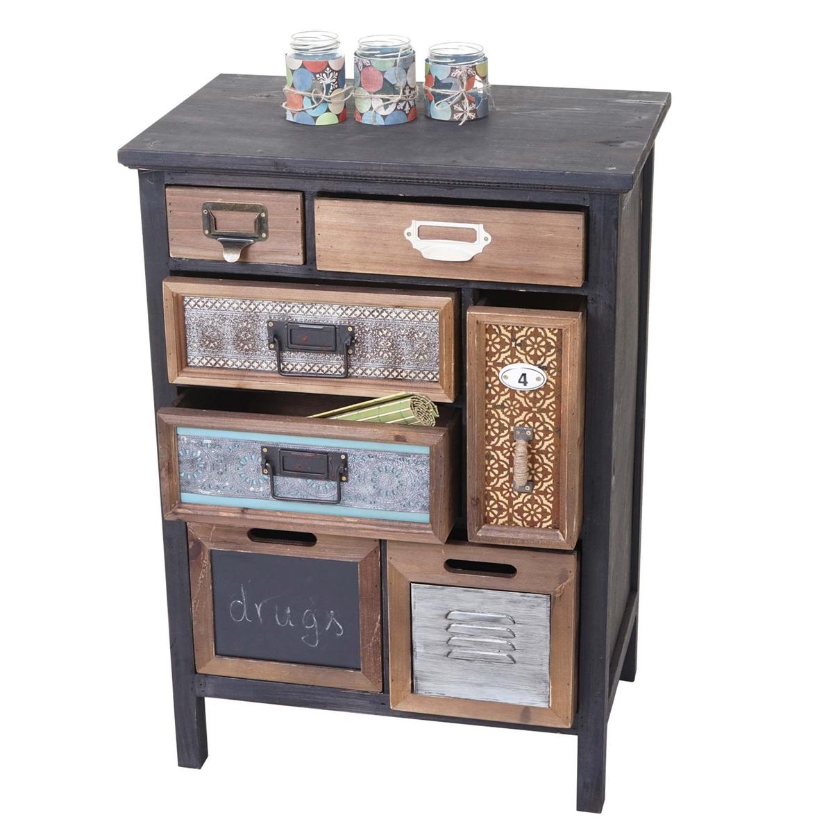 APOTHEKER-SCHRANK Multicolor - Multicolor, Holz (55/78/35cm) - MCW