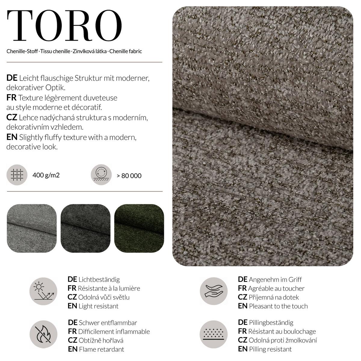 ECKSCHLAFSOFA Sora Mini mit verstellbaren Kopfstützen und Schlaffunktion, Chenille-Stoff, Hellgrau, Links - Hellgrau/Schwarz, Textil (285/190cm) - Beautysofa