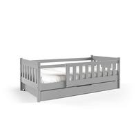 KINDERBETT ELSA mit Bettkasten 80x190 cm Hellgrau - Hellgrau, Holz (80/190cm) - MASSENO