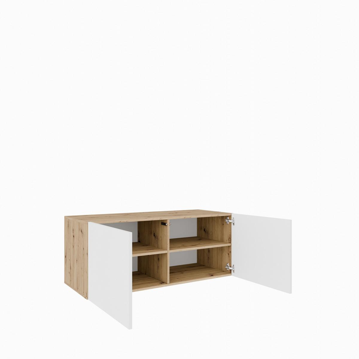 LOWBOARD MIVO 100/41/40 cm, Hängender TV-Schrank Eiche Artisan - Weiß/Eiche Artisan, Holzwerkstoff (100/41/40cm) - MASSENO