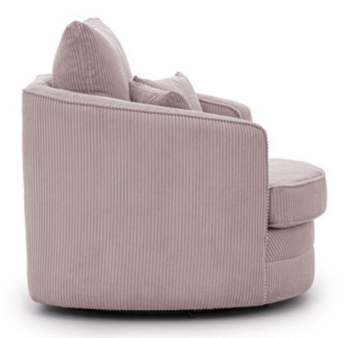 DREHSESSEL Ted aus Puderrosa Cord-Stoff - Pink/Schwarz, Holz/Textil (107/94/100cm) - S-Style Möbel