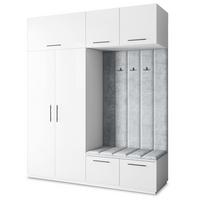 GARDEROBENSCHRANK REMA 200/240/60 cm Modern Weiß - Hellgrau/Weiß, Holzwerkstoff (200/240/60cm) - MASSENO