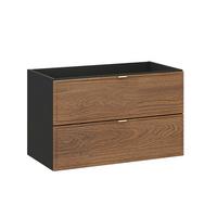 WASCHTISCHUNTERSCHRANK 80cm Elena Holz und Schwarz - Schwarz, Holzwerkstoff (80/50/46cm) - Petits-meubles