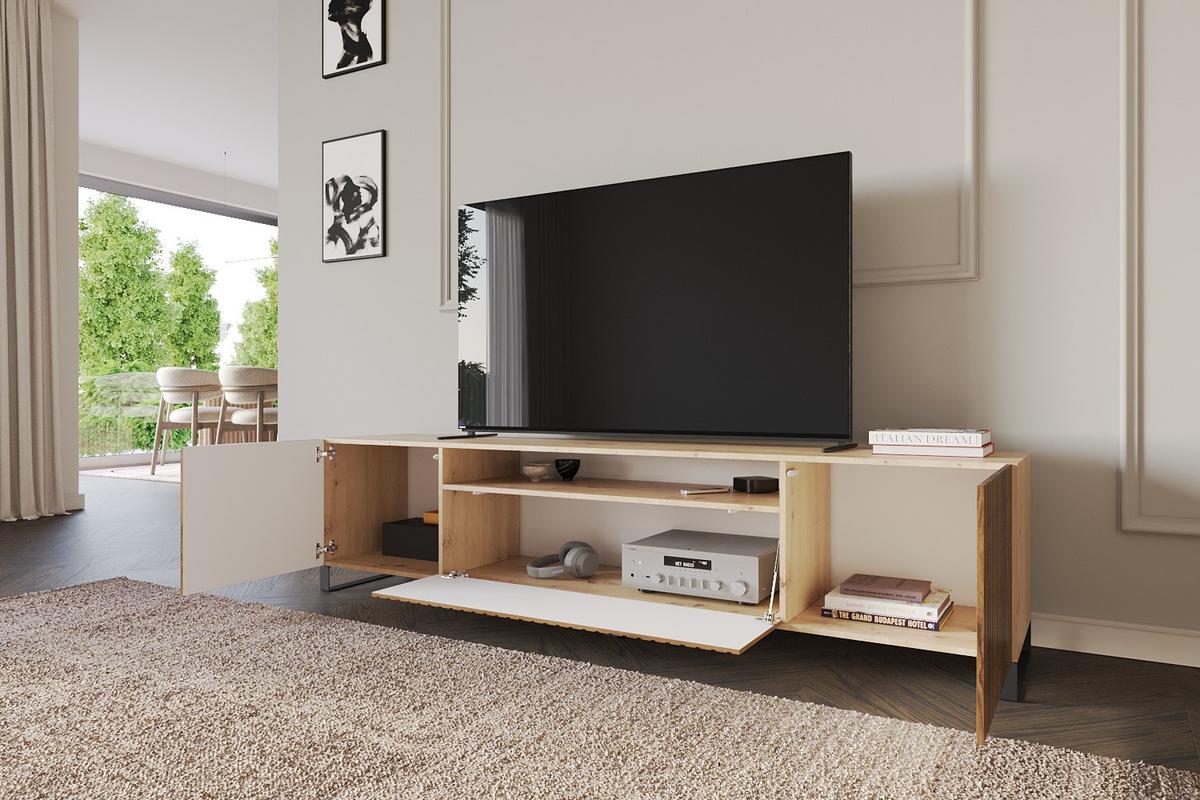 LOWBOARD KITO-S 200x53x41 cm - Artisan / Katania - Eiche Wotan/Schwarz, Holzwerkstoff (200/53/41cm) - ALTDECOR