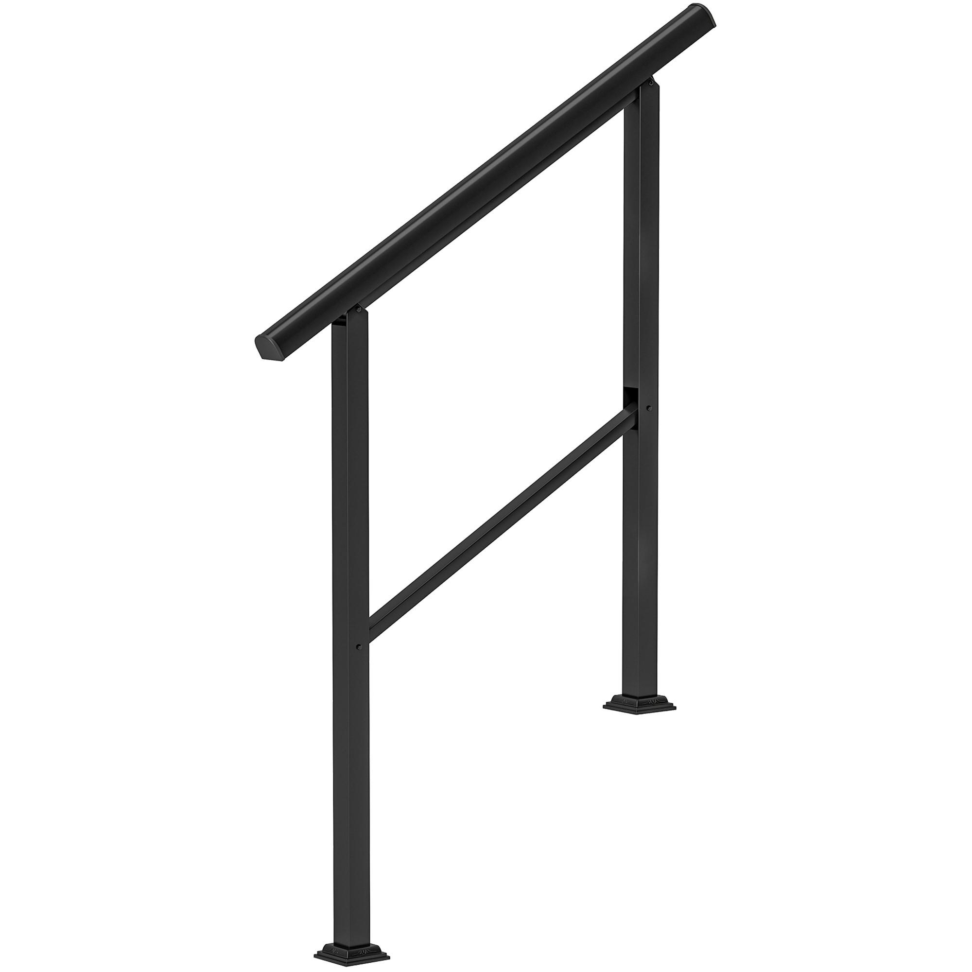 TREPPENGELÄNDER Winkelverstellbar aus Metall Schwarz - Schwarz, Metall (95/5/102cm) - Outsunny