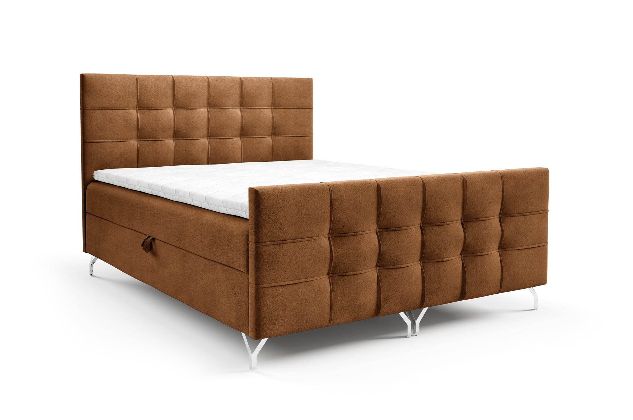 BOXBETT Perla - Braun, Holzwerkstoff/Textil (160/200cm) - Fun Möbel