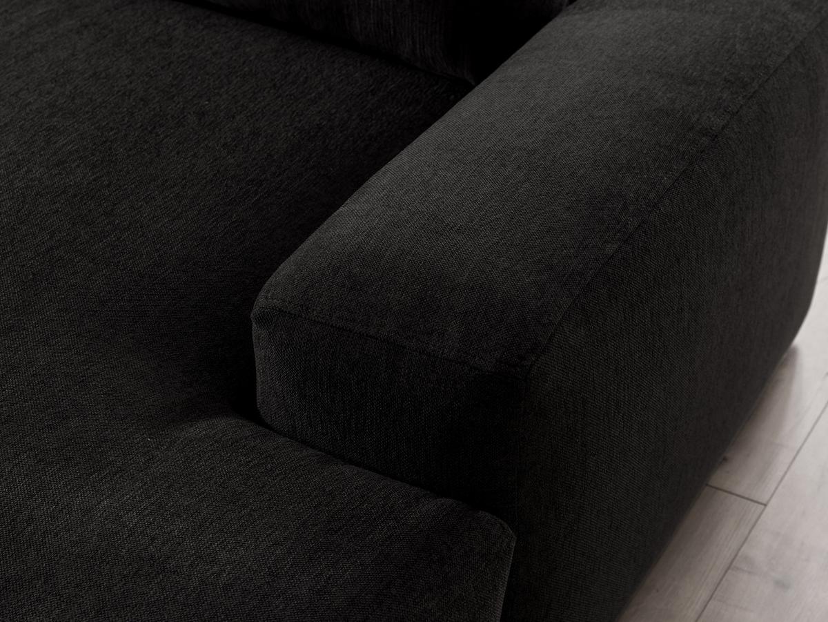 ECKSOFA Lennon aus Schwarz Strukturstoff mit Schlaffunktion und Bettkasten - Schwarz, Holz/Kunststoff (264/137cm) - S-Style