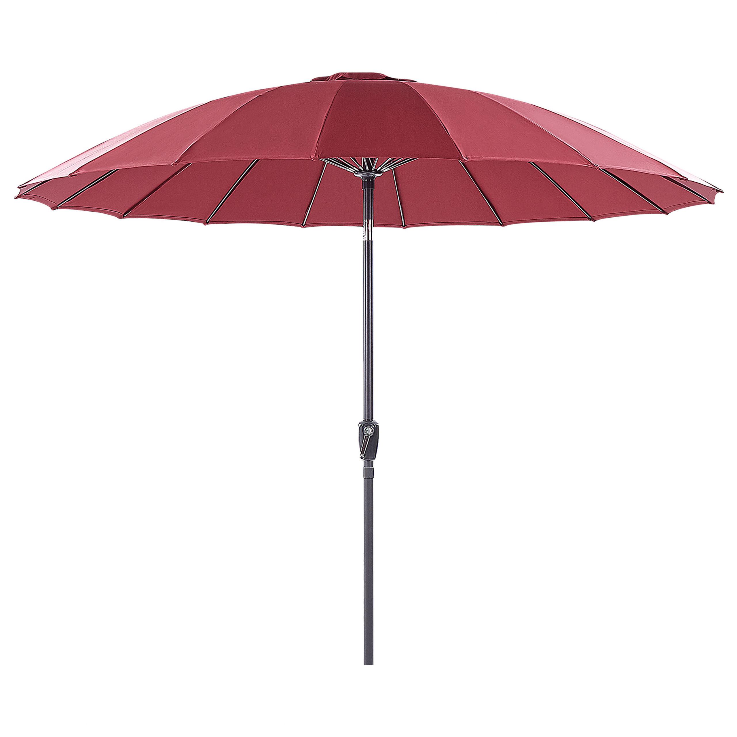 SONNENSCHIRM dunkelrot 255 cm Baia - Rot/Schwarz, Textil (255/255cm) - Beliani