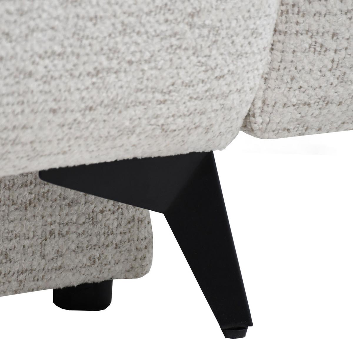 SCHLAFSOFA Vito 3-Sitzer mit Bettkasten, DL-System, Chenille-Stoff, Beige - Beige/Schwarz, Textil (256/90/99cm) - Beautysofa