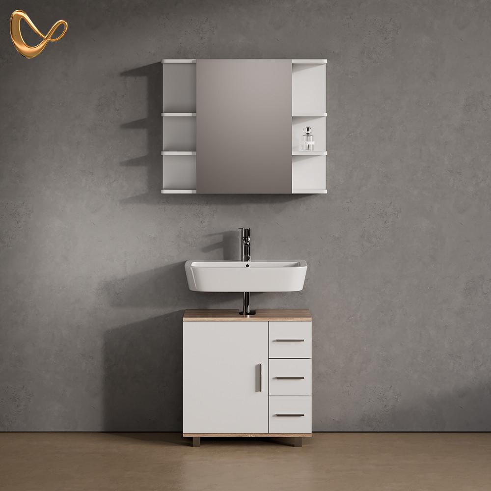 BADMÖBEL-SET Eisak Sonoma 2 Teile - Sonoma Eiche, Holzwerkstoff (60/60/33cm) - Livinity®