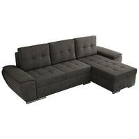 ECKSOFA UMBRIA L Dunkelgrau Velvet - Dunkelgrau/Grau, Textil (271/157cm) - MKS