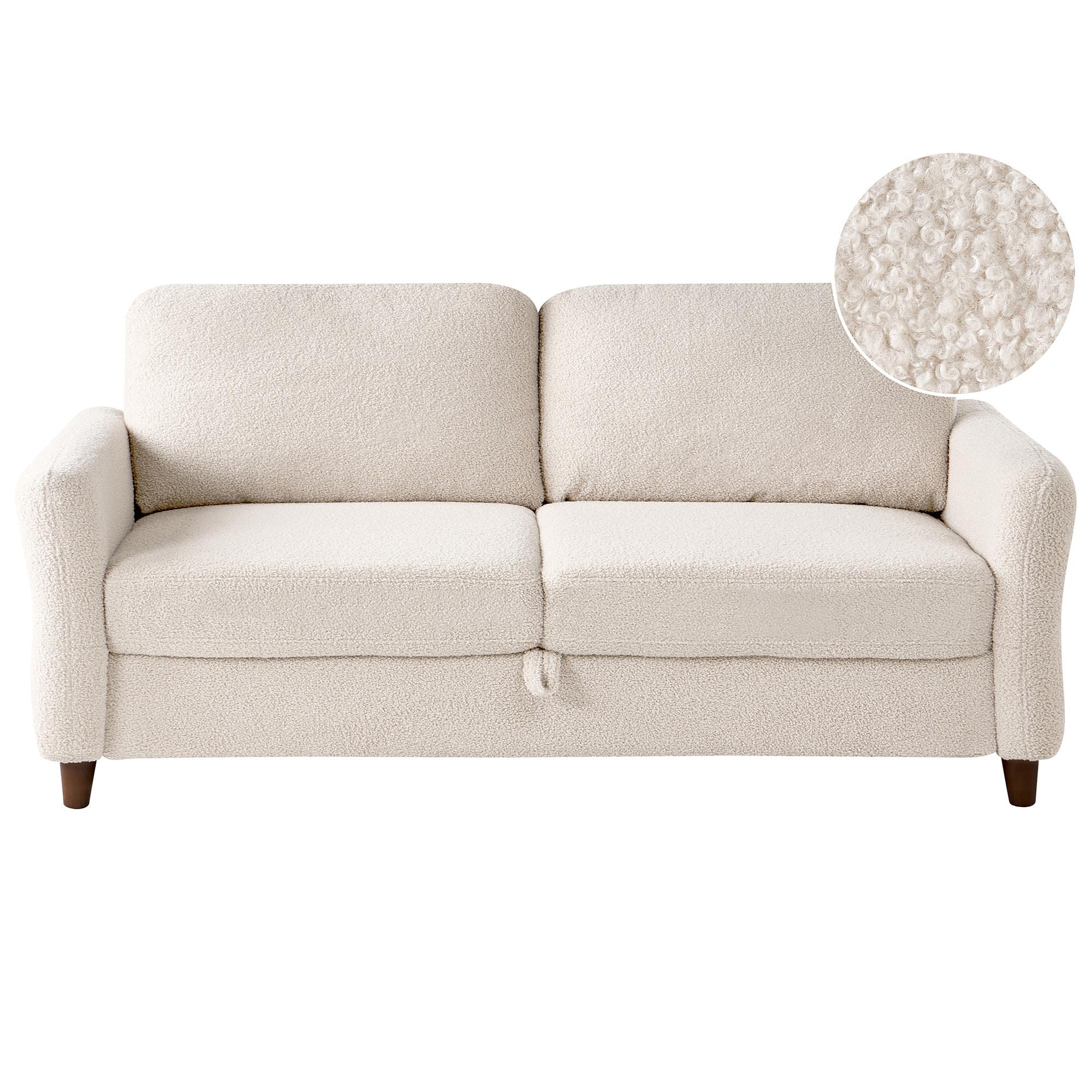 3-SITZER-SOFA Bouclé Beige Mare - Beige, Textil (184/88/77cm) - Beliani