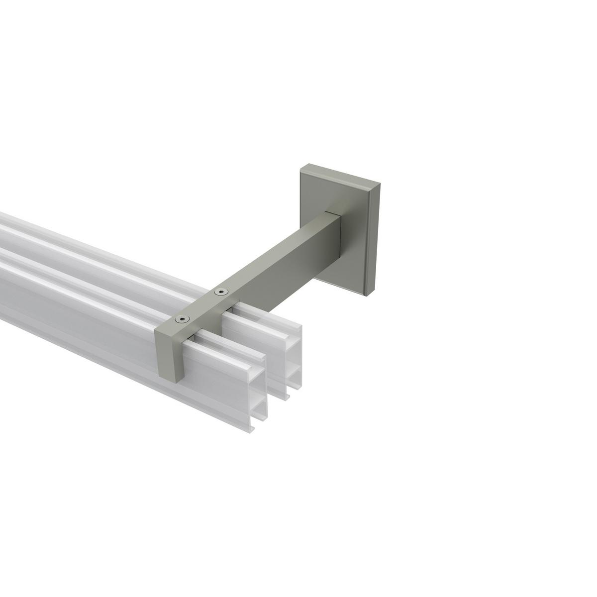 TRÄGER FÜR GARDINENSTANGEN INNENLAUF 14x35 mm, Smartline 2-läufig lang, Edelstahl-Optik - Edelstahlfarben, Metall (14.5/6.5/4.5cm) - INTERDECO