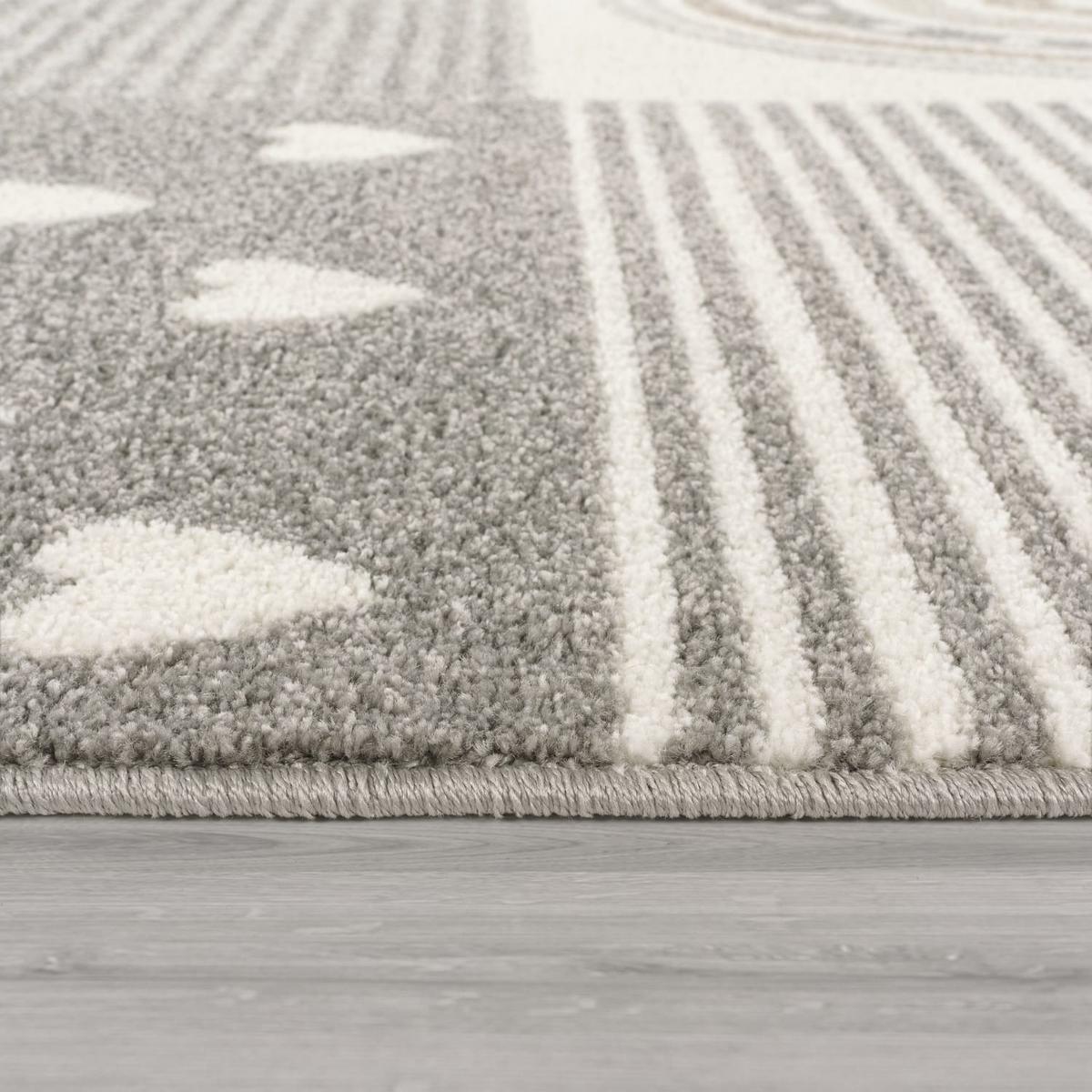 KINDERTEPPICH, mit Prinzessinnen-Patchwork, Grau, 80 x 150 cm - Grau, Textil (80/150cm) - KADIMA DESIGN