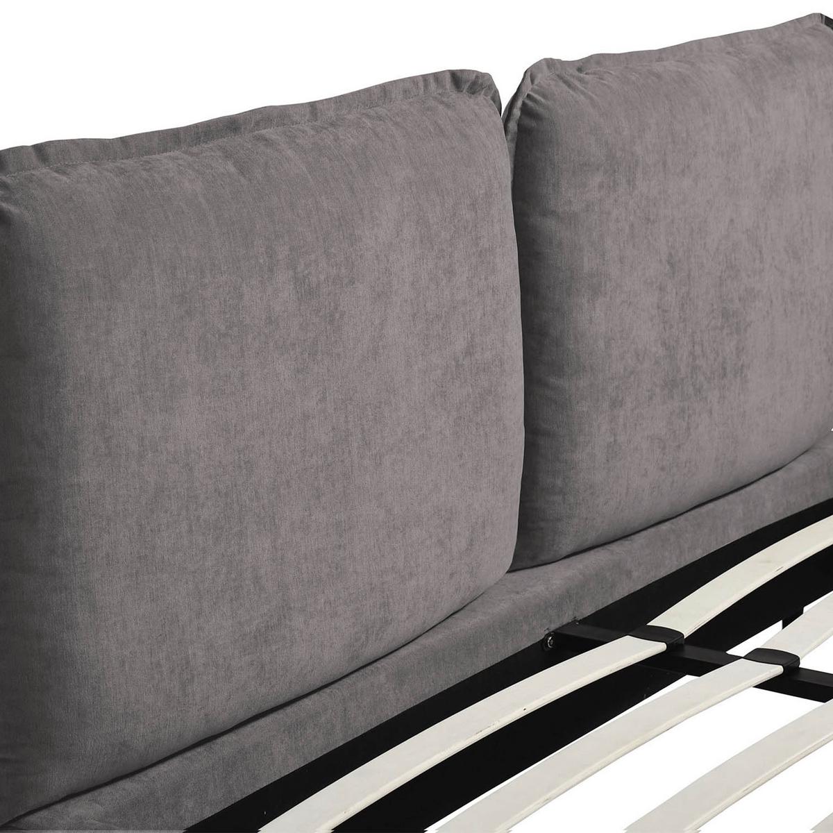 POLSTERBETT Sombra, Doppelbett 160x200 cm mit Schaumstoffmatratze 10 cm, Chenille-Stoff, Dunkelgrau - Dunkelgrau, Metall (160/200cm) - Beautysofa