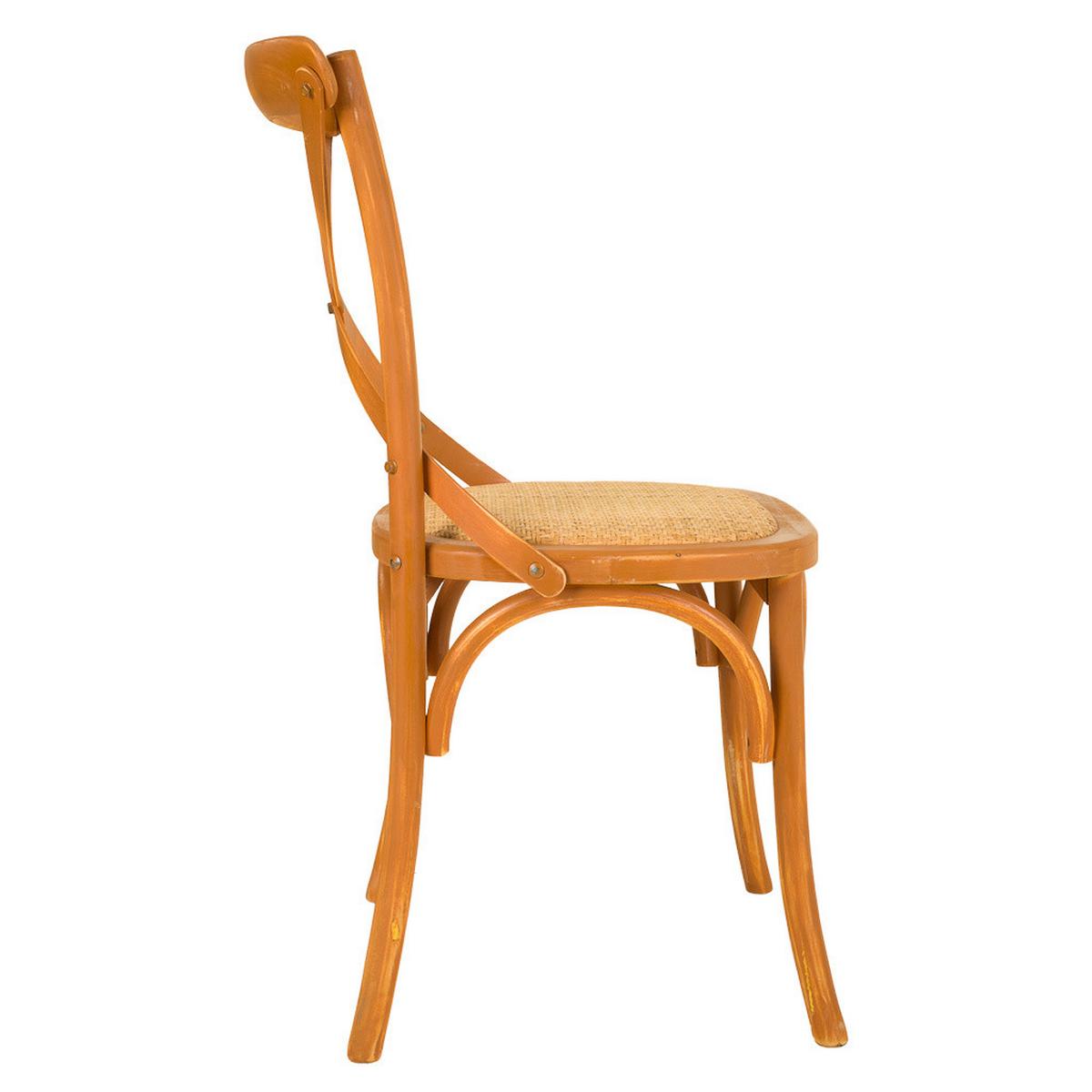 STUHL aus Holz und Rattan, braun, 44x42x46cm - Braun, Holz (44/88/42cm) - Wanderlust