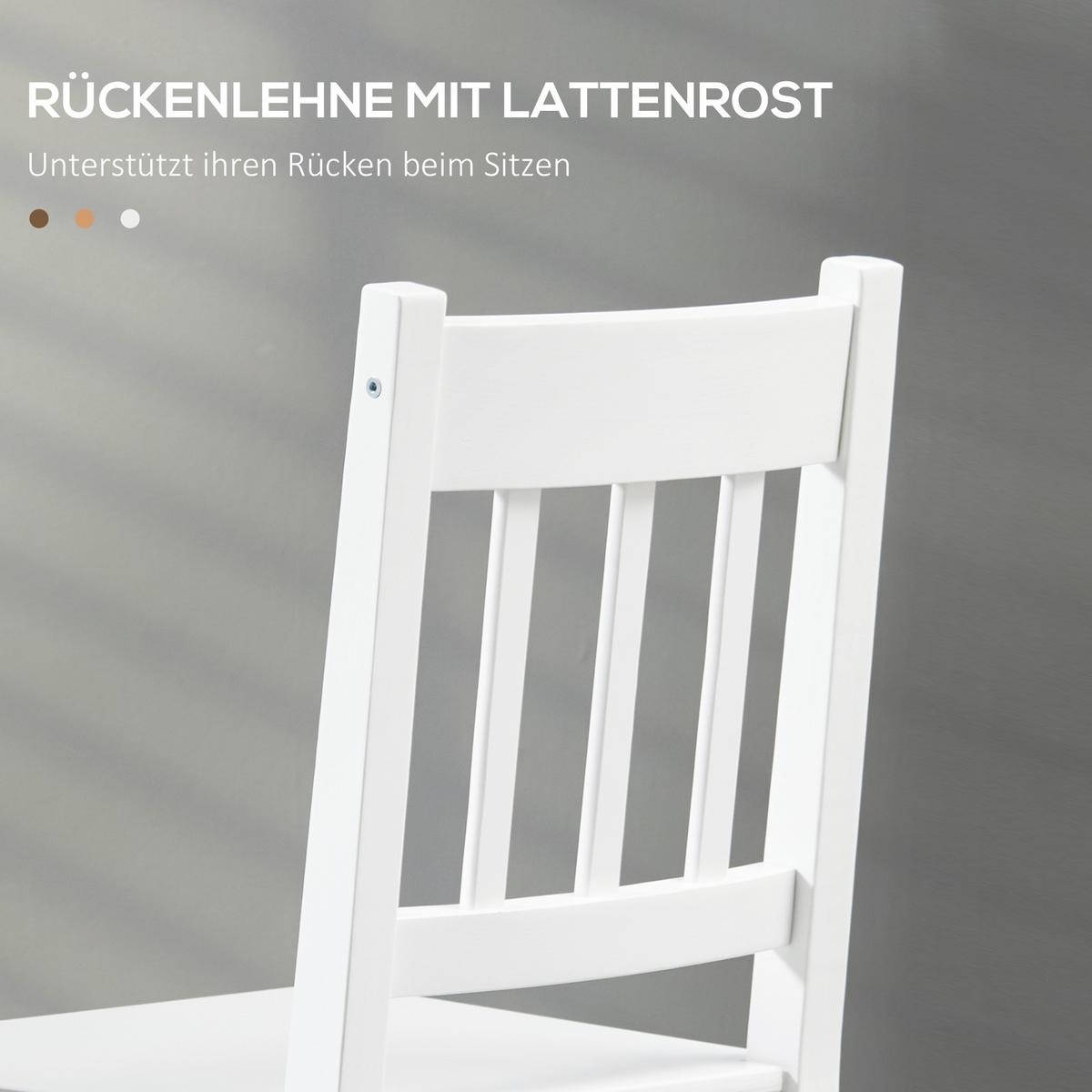 ESSZIMMERSTÜHLE, Kiefernholz, Weiß - Weiß, Holz (41/85.5/46.5cm) - HOMCOM