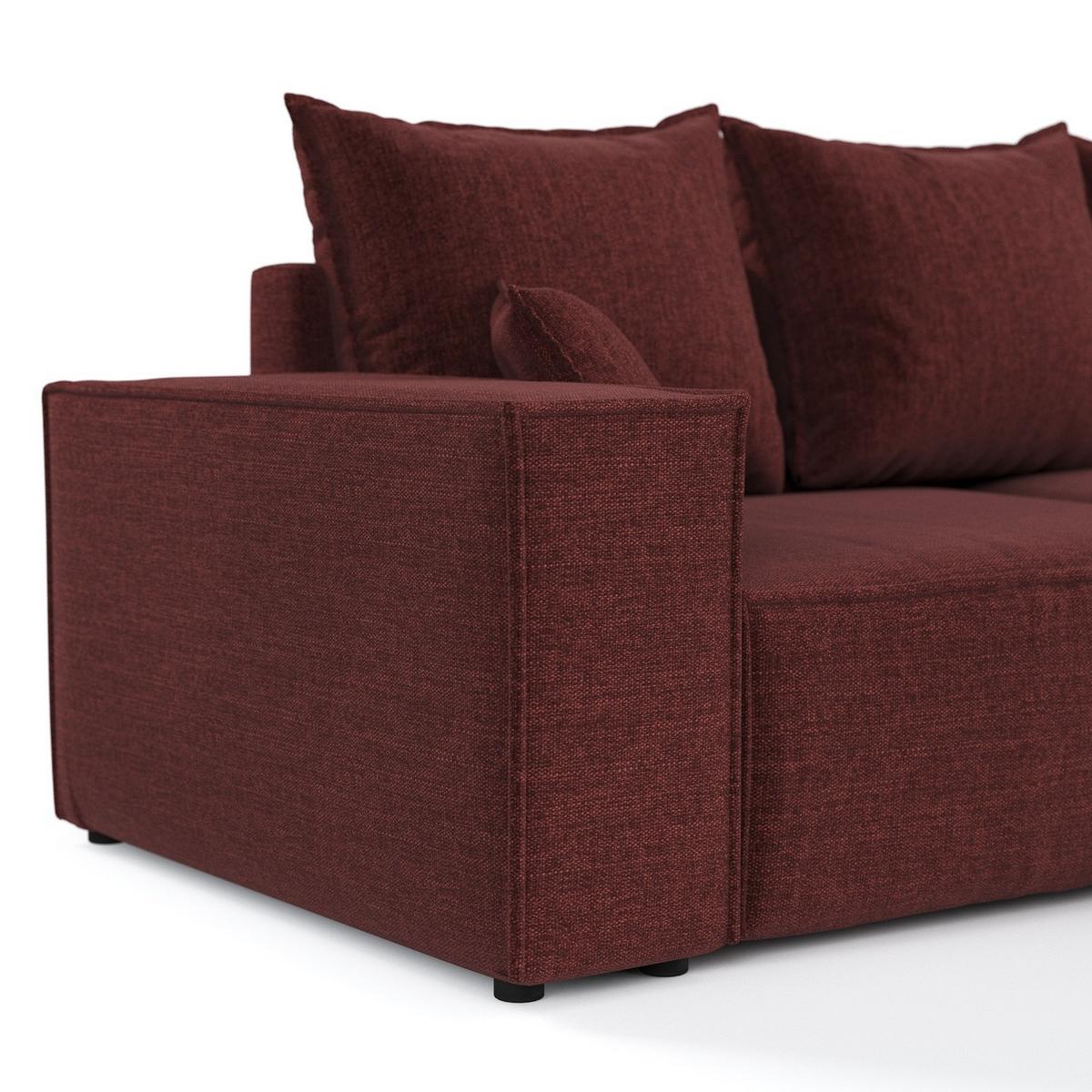 ECKSOFA SENSO mit Schlaffunktion Rot im City Stoff - Rot/Schwarz, Holz/Holzwerkstoff (255/148cm) - AltaBeds