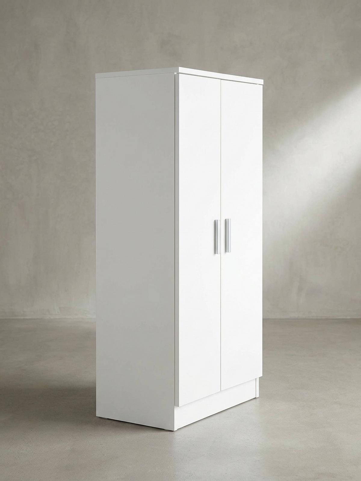 SCHUHSCHRANK – Weiß, für ca. 14 Paar Schuhe, 2 Türen, 2 Schubladen - Weiß, Holz (55/108/35cm) - KADIMA DESIGN